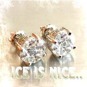 Round, Halo, White Diamond Earrings stud back in 14K White Gold over 925 Silver